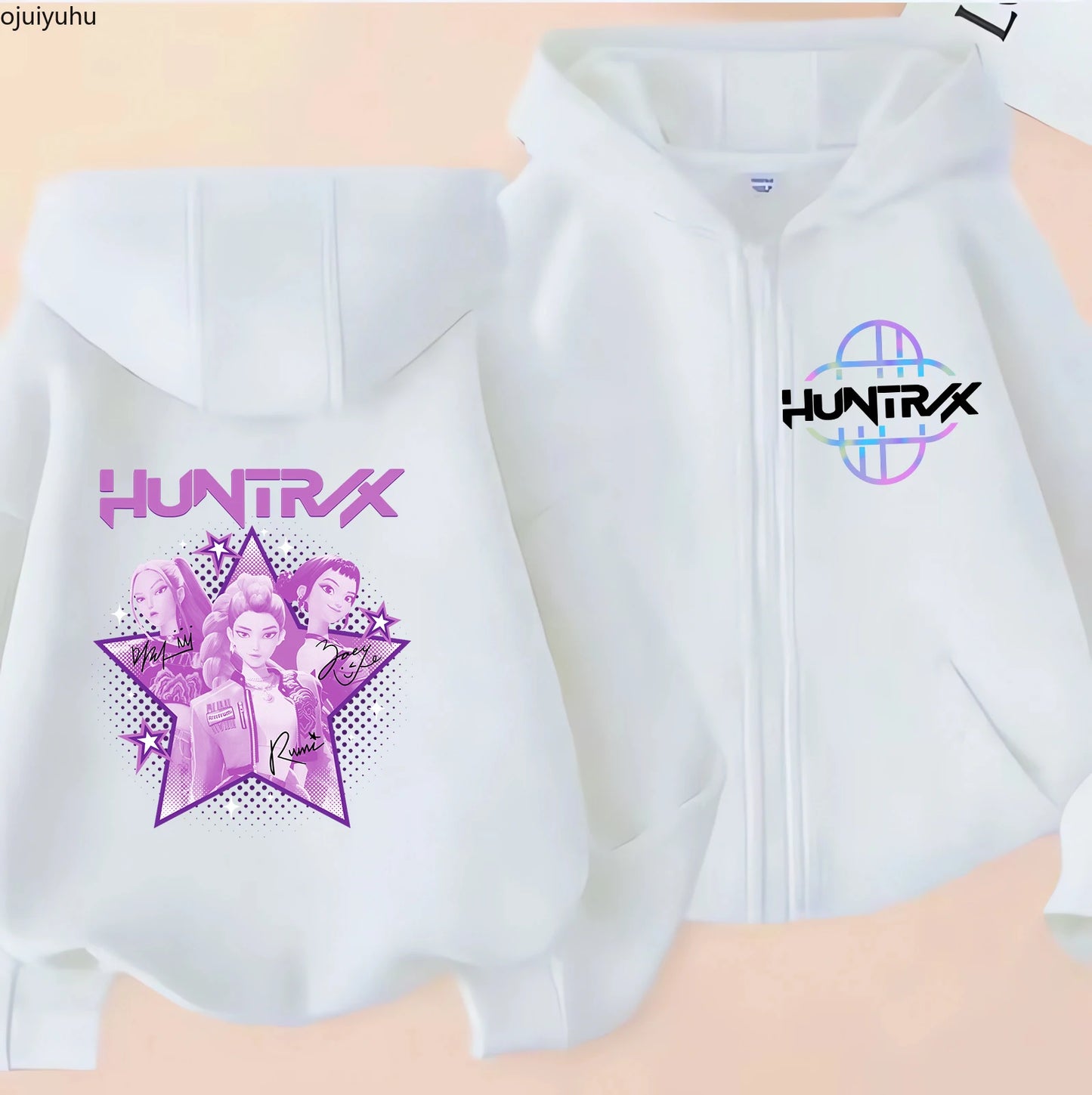 Sweat à capuche zippé manga Huntrix pour enfant