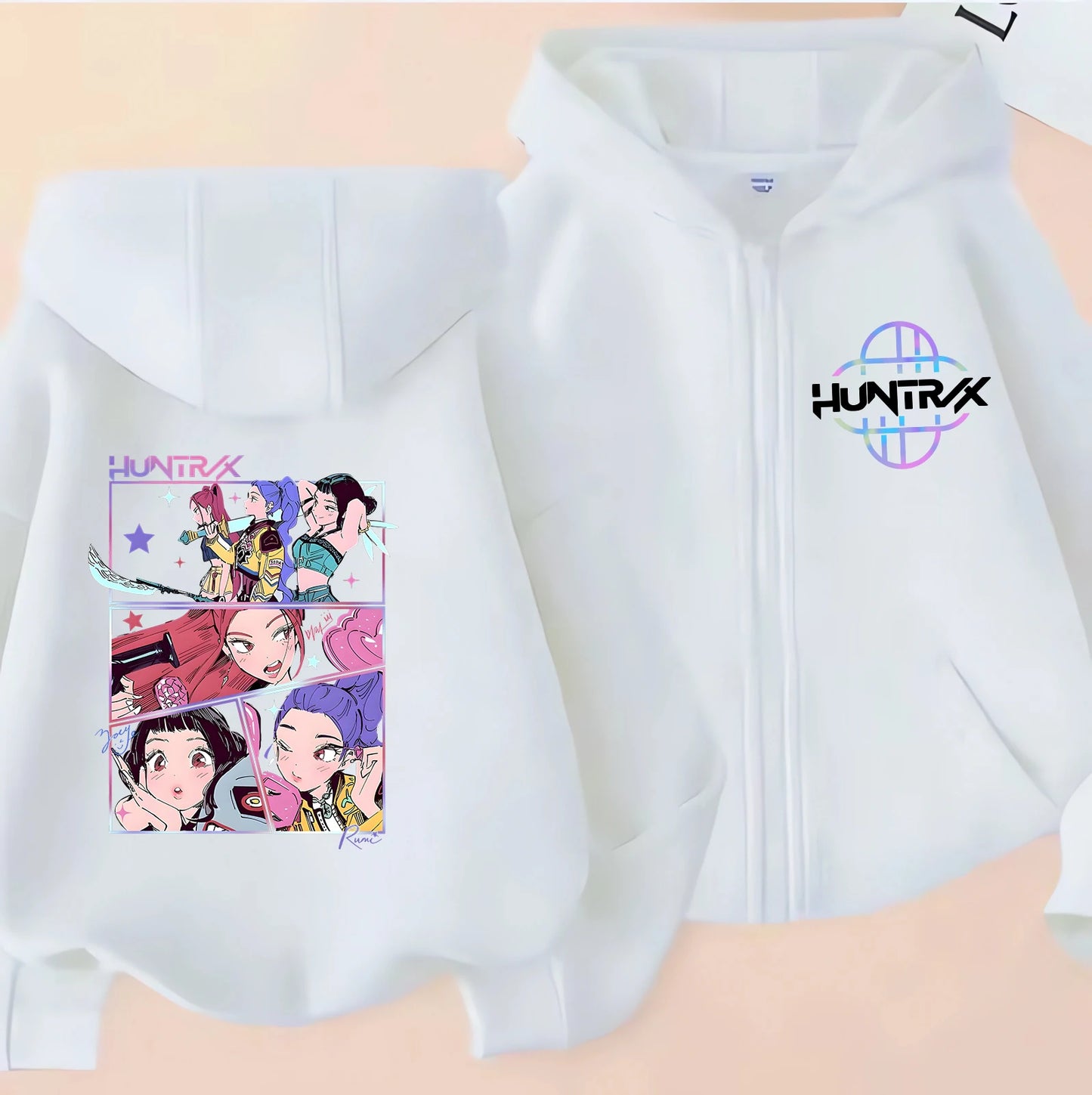 Funny Zip Up Sweatshirts Kpop Demon Hunters Hoodie Children Clothes Kid Girl Boy Sweatshirt Zipper Hoody Baby Casual Top
