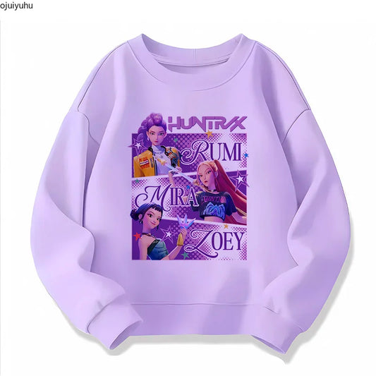 Sweatshirt enfant manga K-pop Demon Hunters – Huntrix violet
