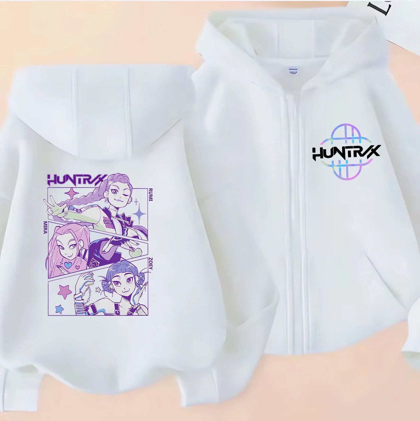 Funny Zip Up Sweatshirts Kpop Demon Hunters Hoodie Children Clothes Kid Girl Boy Sweatshirt Zipper Hoody Baby Casual Top
