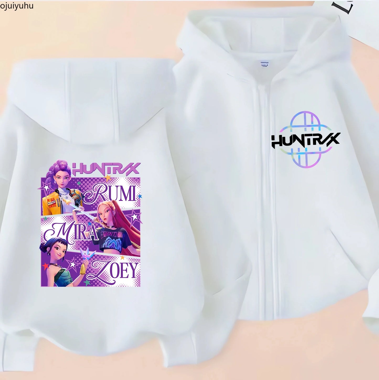 Sweat à capuche zippé manga Huntrix pour enfant