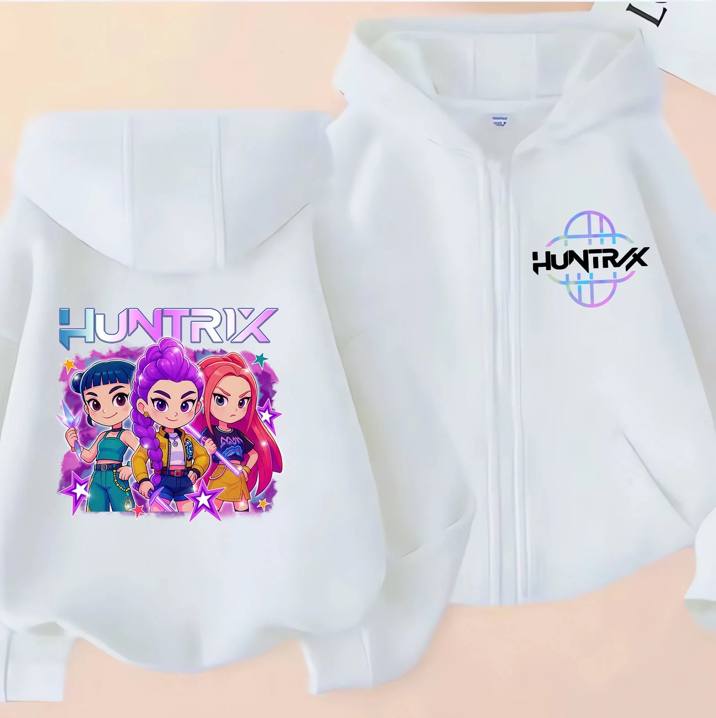 Funny Zip Up Sweatshirts Kpop Demon Hunters Hoodie Children Clothes Kid Girl Boy Sweatshirt Zipper Hoody Baby Casual Top