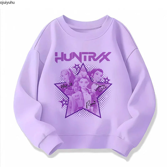 Sweatshirt enfant manga K-pop Demon Hunters – Huntrix violet
