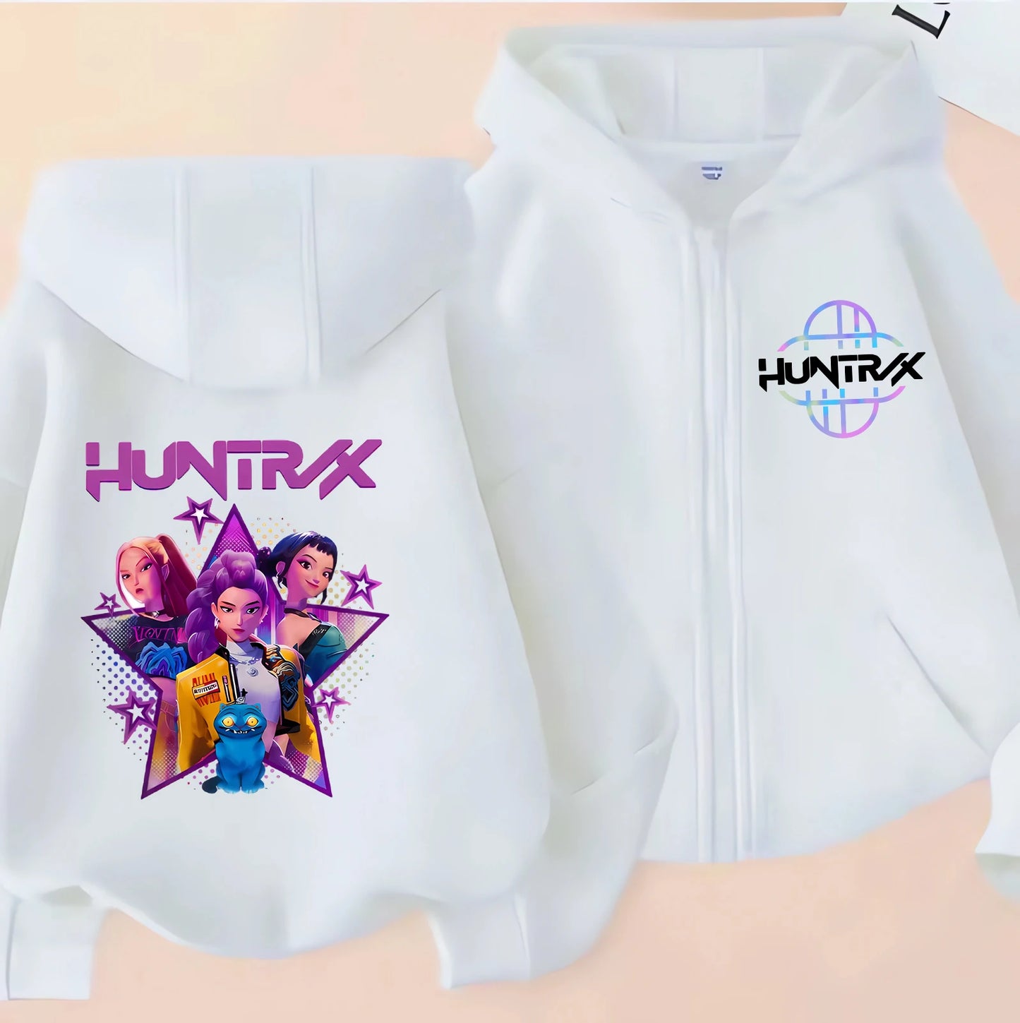 Funny Zip Up Sweatshirts Kpop Demon Hunters Hoodie Children Clothes Kid Girl Boy Sweatshirt Zipper Hoody Baby Casual Top
