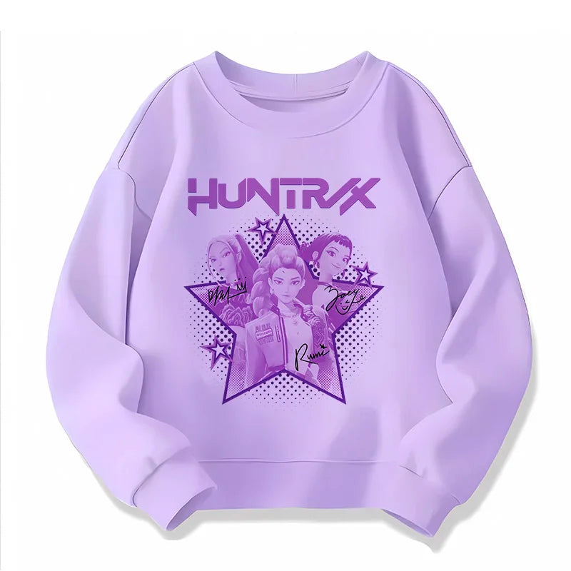 Sweatshirt enfant manga K-pop Demon Hunters – Huntrix violet