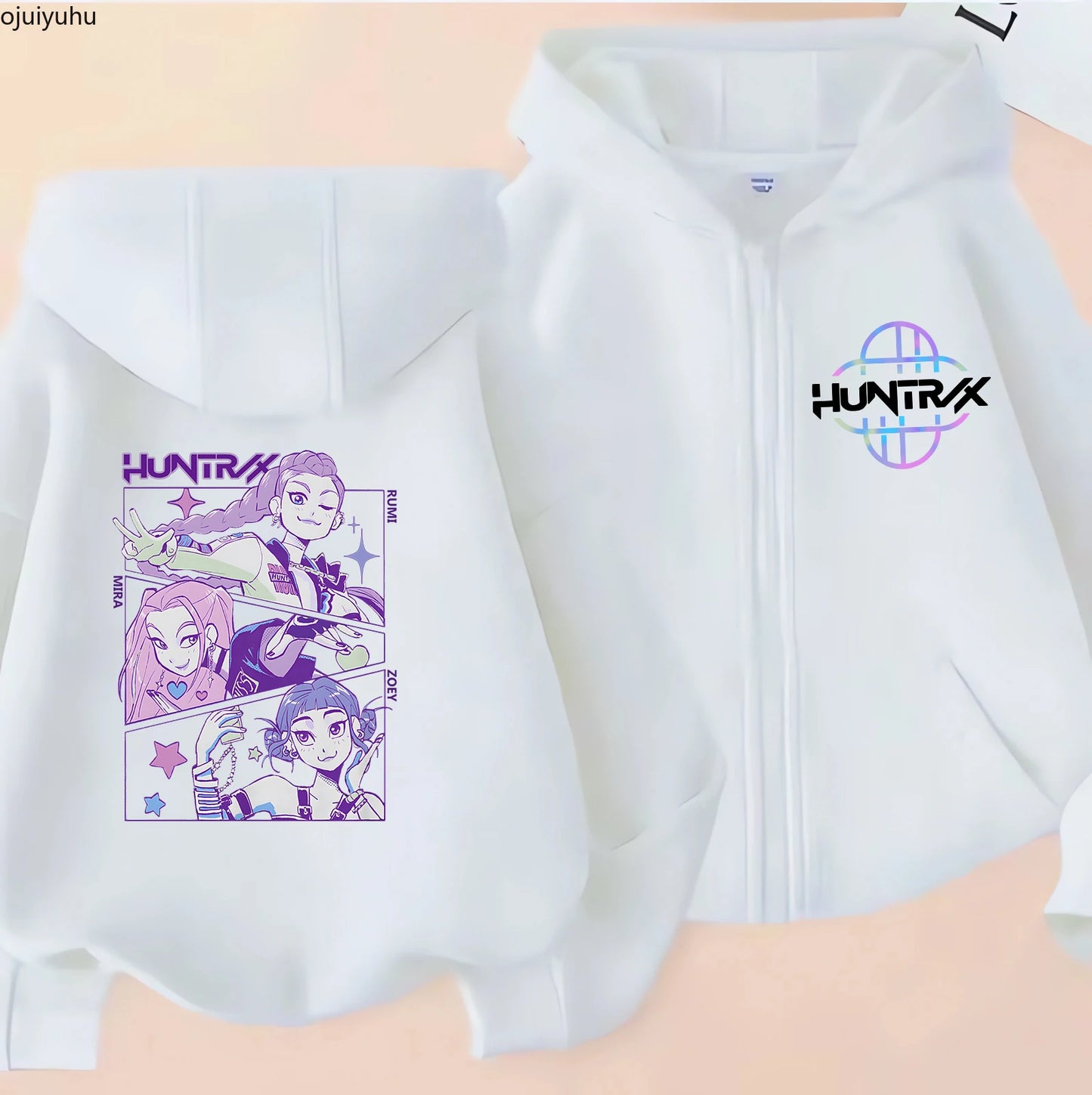 Funny Zip Up Sweatshirts Kpop Demon Hunters Hoodie Children Clothes Kid Girl Boy Sweatshirt Zipper Hoody Baby Casual Top