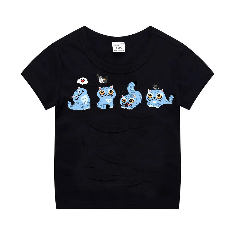 Kpop Demon Hunters Children's Clothing Short Sleeve T-shirt Cute Kpop Demon Hunters Tiger Harajuku Tshirt for Boys Girls